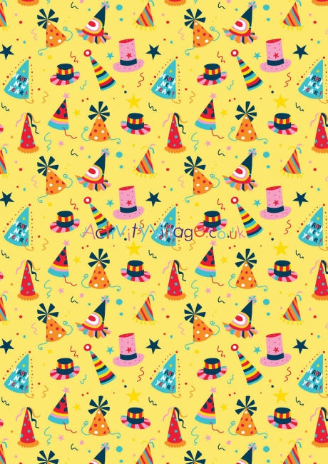 New Year scrapbook paper - party hats