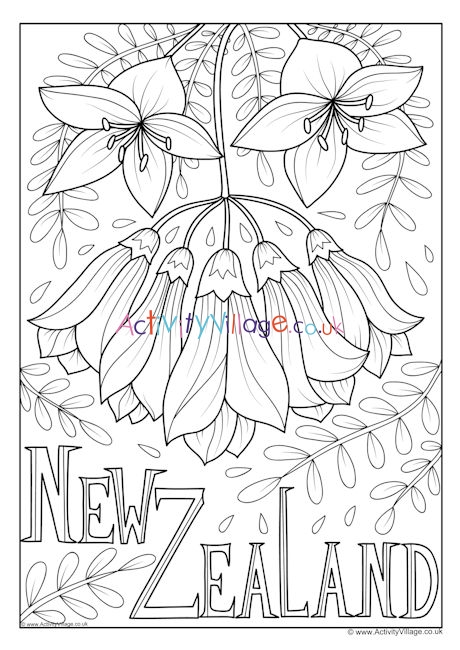 New Zealand national flower colouring page