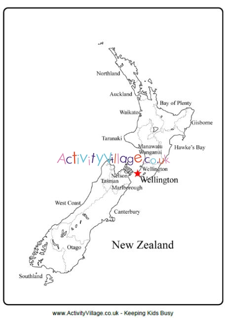 New Zealand outline map