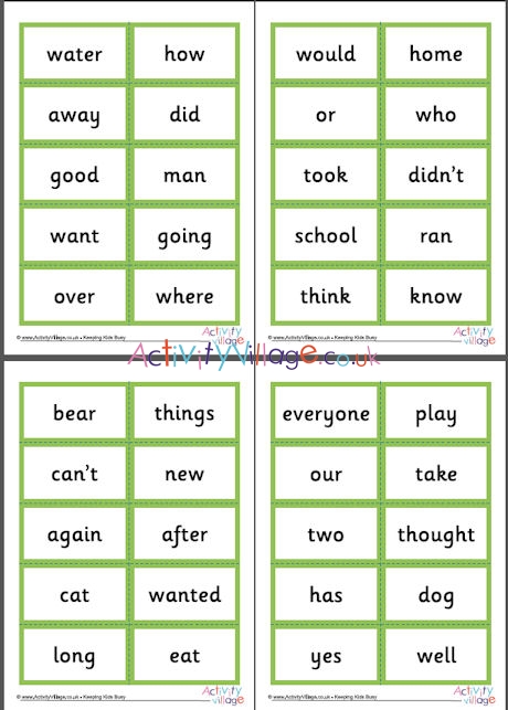 Next 200 common word cards 1