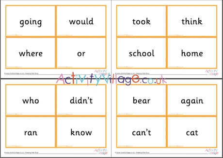 Next 200 common words flash cards 1