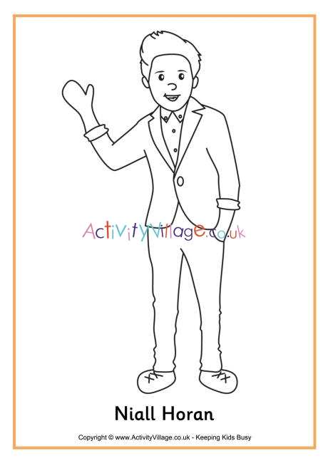 Niall Horan colouring page