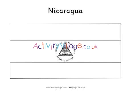 Nicaragua Flag Colouring Page