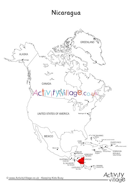 Nicaragua On Map Of North America