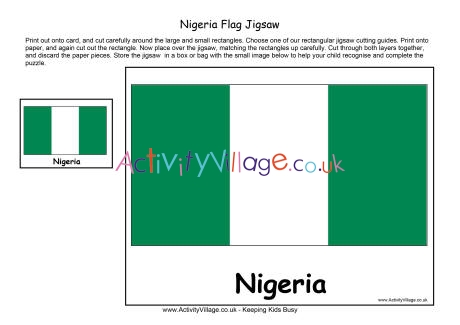 Nigeria flag jigsaw