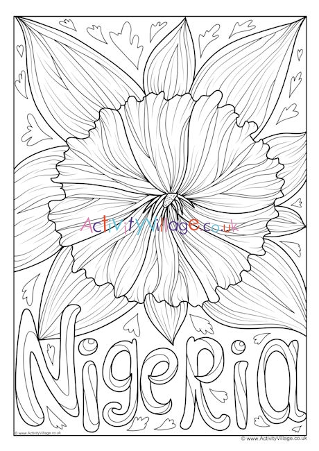 Nigeria national flower colouring page