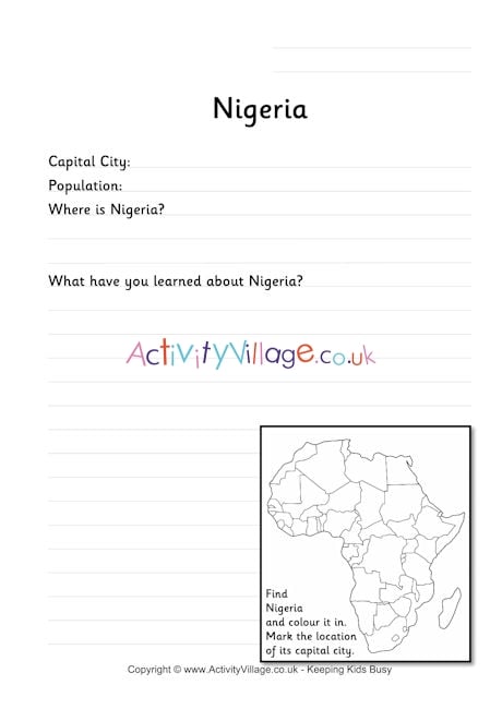 Nigeria worksheet	
