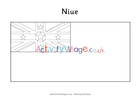 Niue flag colouring page