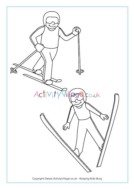 Nordic Combined Colouring Page