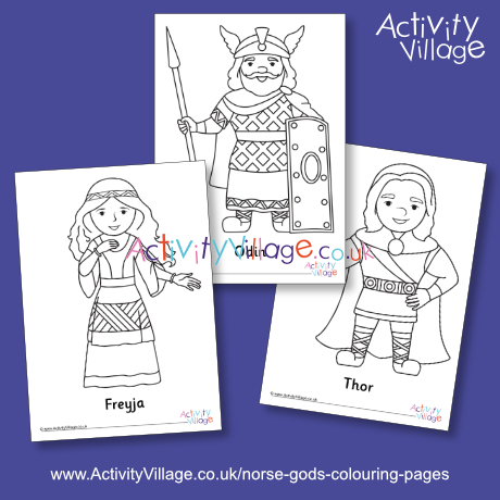 Norse gods colouring pages