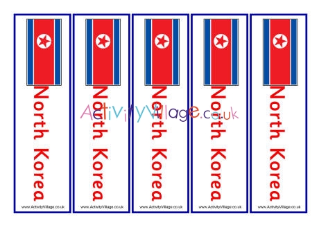North Korea bookmarks flags