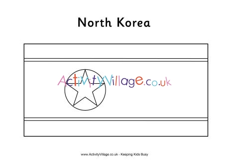 North Korea flag colouring page