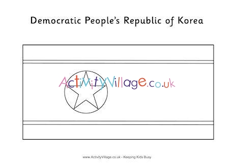 North Korea Flag Colouring Page
