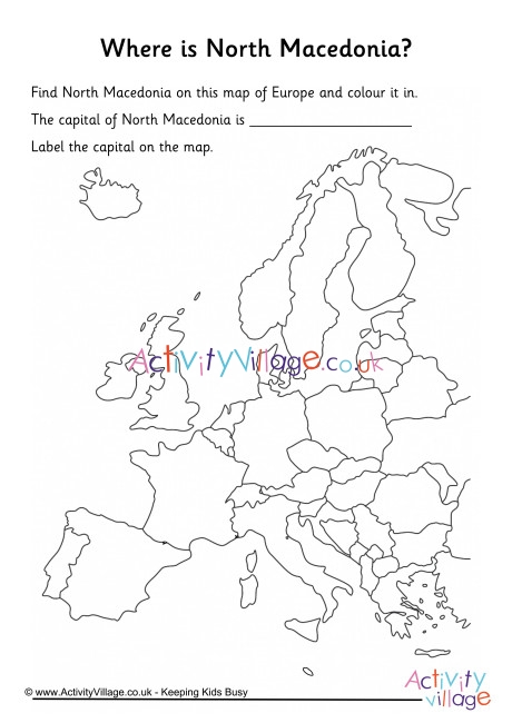 North Macedonia location worksheet