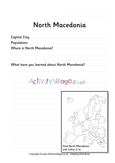 North Macedonia Worksheet