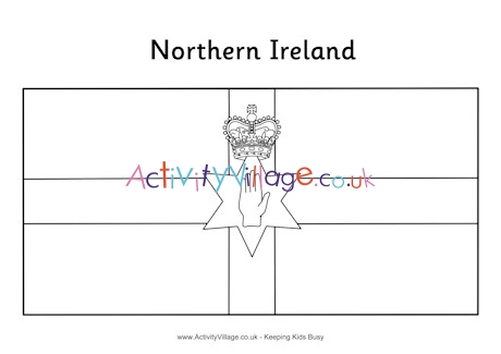 Northern Ireland flag colouring page