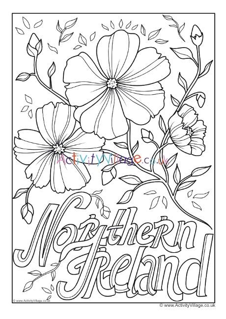 Northern Ireland national flower colouring page