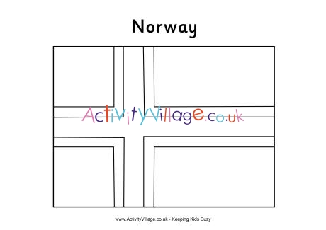 Norwegian flag colouring page