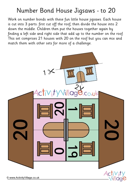 Number bond house jigsaws to 20