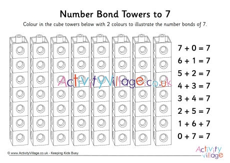 Number bond tower worksheets