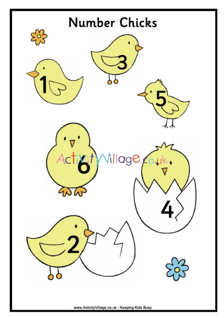 Number chicks game board