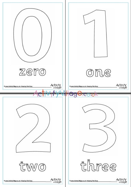 Number word finger tracing worksheets 0 to 10