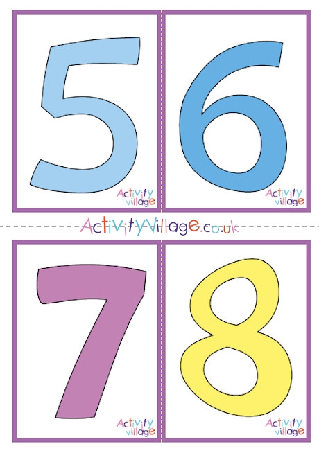 Number Flash Cards - 1-20 - Set 2 - Colour