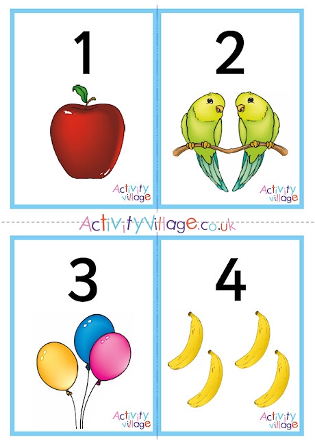 Number Picture Flash Cards - Large