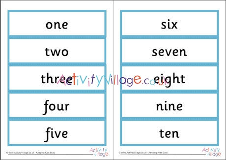 Number word cards 1-10