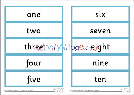 number word cards 1 10
