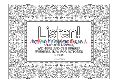 October Eves Colouring Page