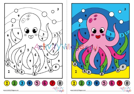 Octopus Colour By Number