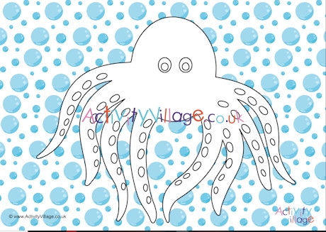 Octopus colour pop colouring page