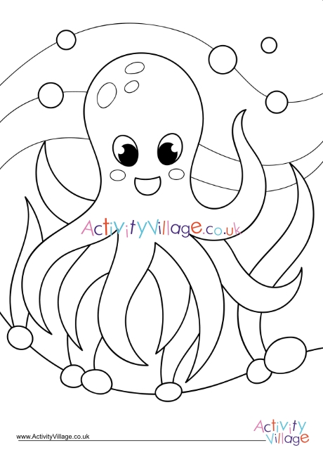 Octopus Colouring Page 3