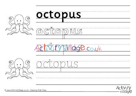 Octopus Handwriting Worksheet