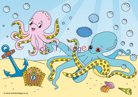 Octopus Scene Poster