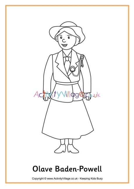 Olave Baden-Powell colouring page