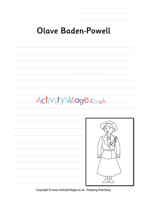 Olave Baden-Powell writing page