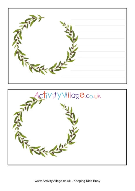 Olive wreath note cards