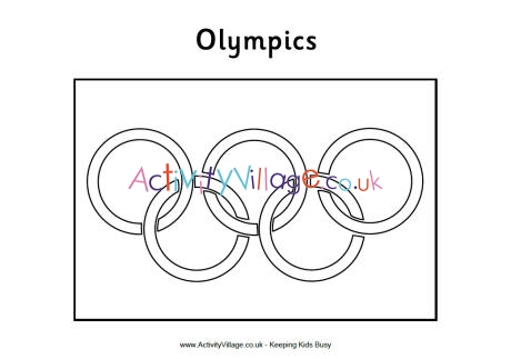 Olympic flag colouring page