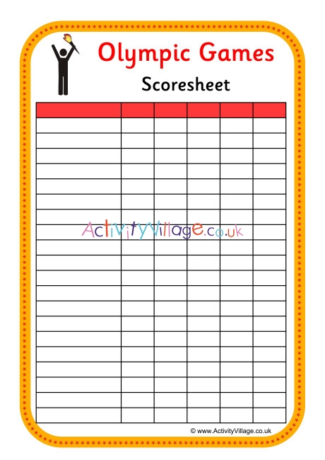 Olympic Games Scoresheet