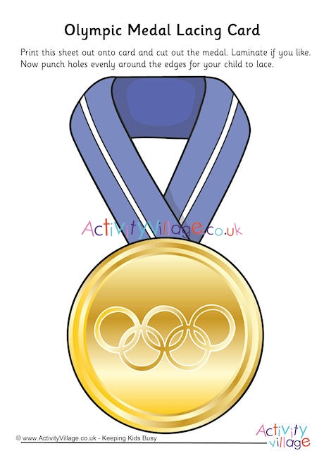 Olympic Medal Lacing Card