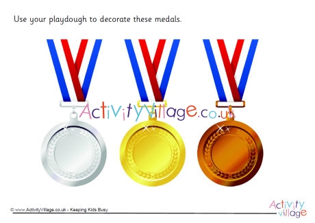 Olympic medals playdough mat