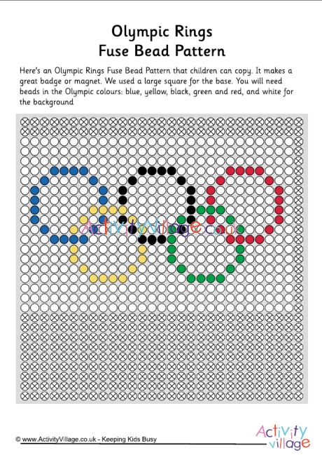 Olympic rings fuse bead pattern