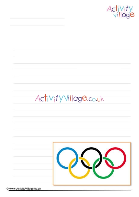 Olympic Rings Writing Page