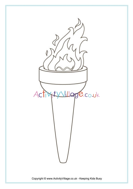 Olympic torch colouring page