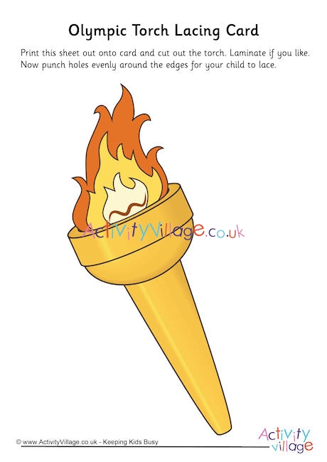 Olympic Torch Lacing Card