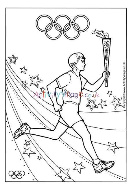 Olympic Torch Relay Colouring Page