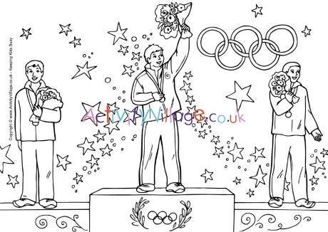 Olympic Winners Colouring Page
