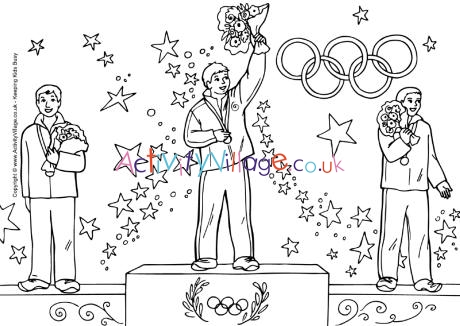 Olympic Medal Winners Colouring Page